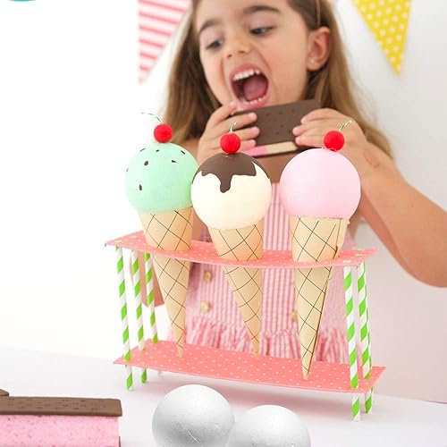 Miniatura 3 de TFARC FOAM Bolas de espuma de 3 pulgadas, paquete de 12 bolas de poliestireno para manualidades, suministros escolares y decoraciones (blanco)