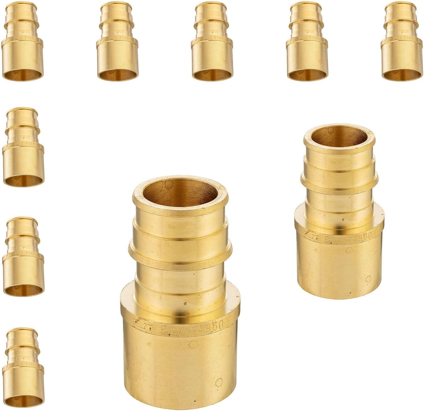 10-Pack Niikappu 3/4" PEX A x 3/4" Female Sweat Adapter, Full Flow Pex-A Expansion Fitting, Heavy Duty Brass Expansion Pipe Fitting