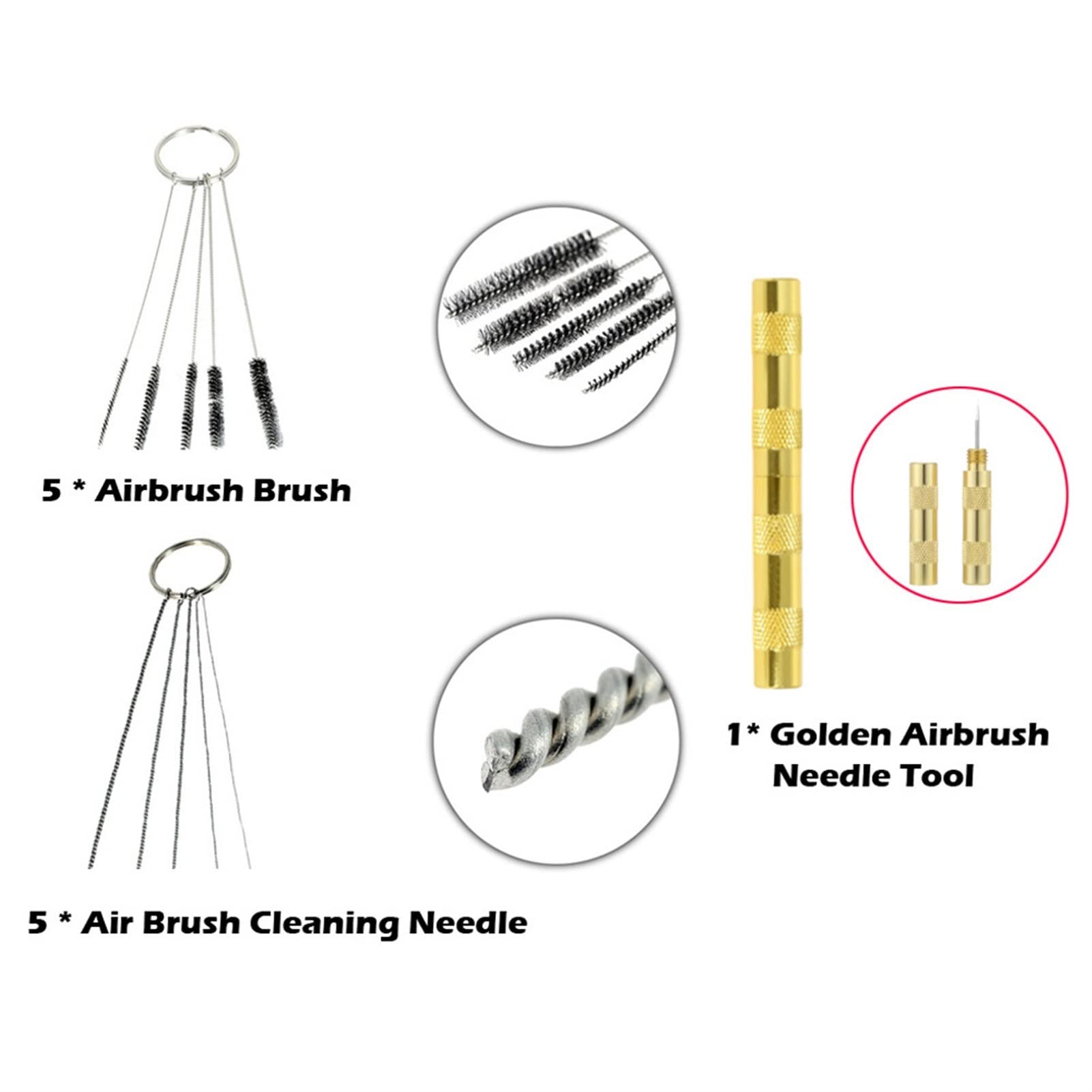 Ręczny pistolet do piaskowania Mini 9cc Airbrush Złota farba Pistolet do paznokci Makijaż Airbrush Twarz Sztuka tatuażu Zestaw narzędzi do malowania ciast Ręczne narzędzie do dekoracji (kolor: zesta