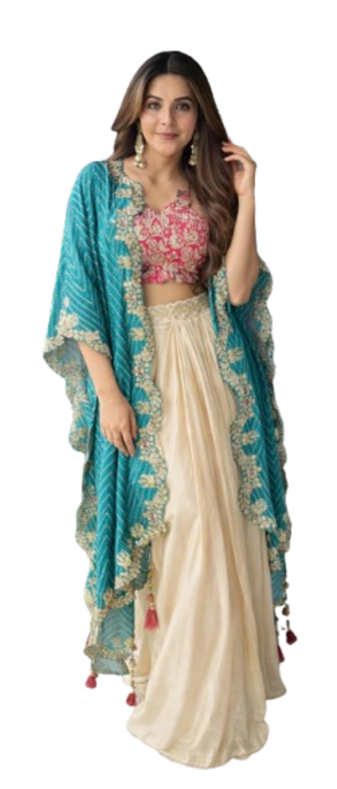 royalstyle Lehenga Choli For Women's And Girls For Style Premium Crep Silk Fabric With Embroidery cording Work Blouse wedding bollywood party girls wear dhoti indo western Sky Blue-picture-8