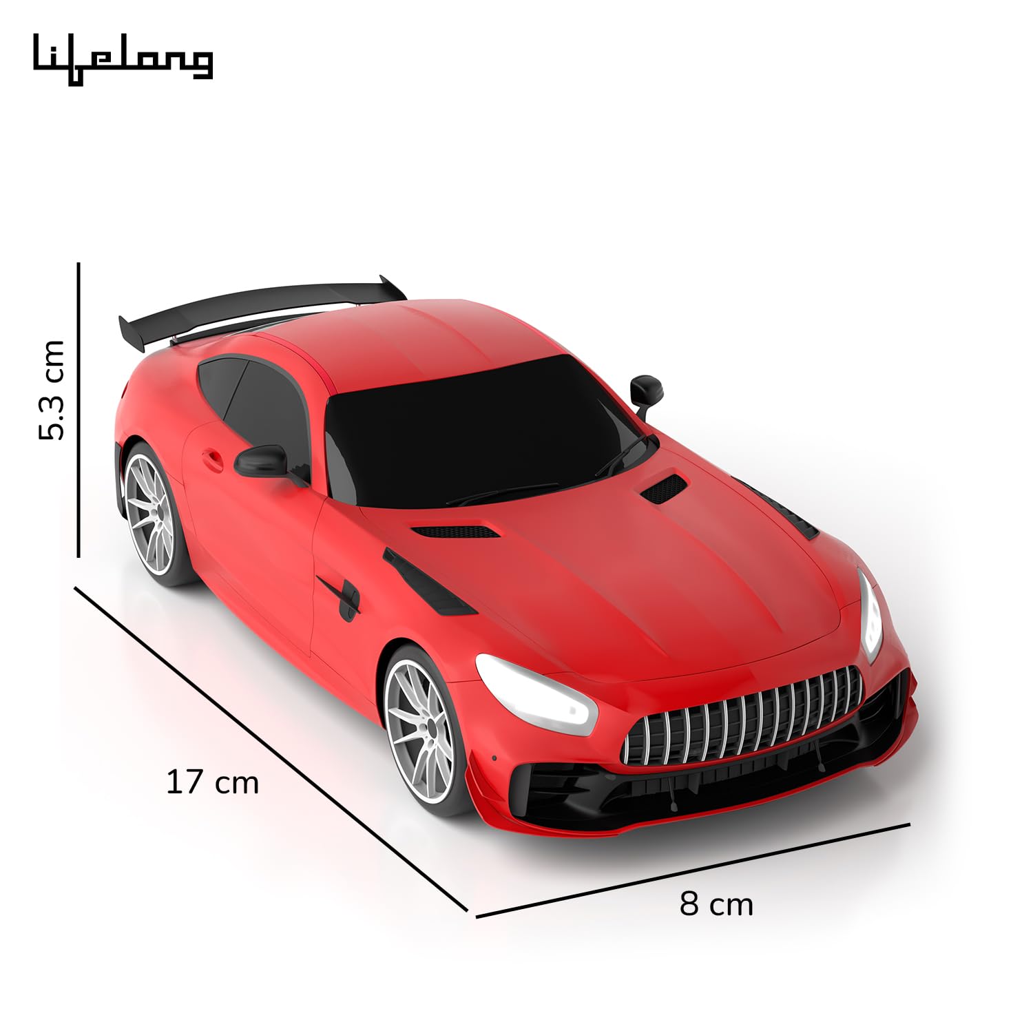 Lifelong Rechargeable Remote Control Car for Kids|2.4GHz, LED Headlights, Upto 120 min Non-Stop Play Time, 125ft Remote Range, Type-C Charging, Anti-Skid Tyres, BIS Certified (LLCRRC01) (Red) — Amazon image 7
