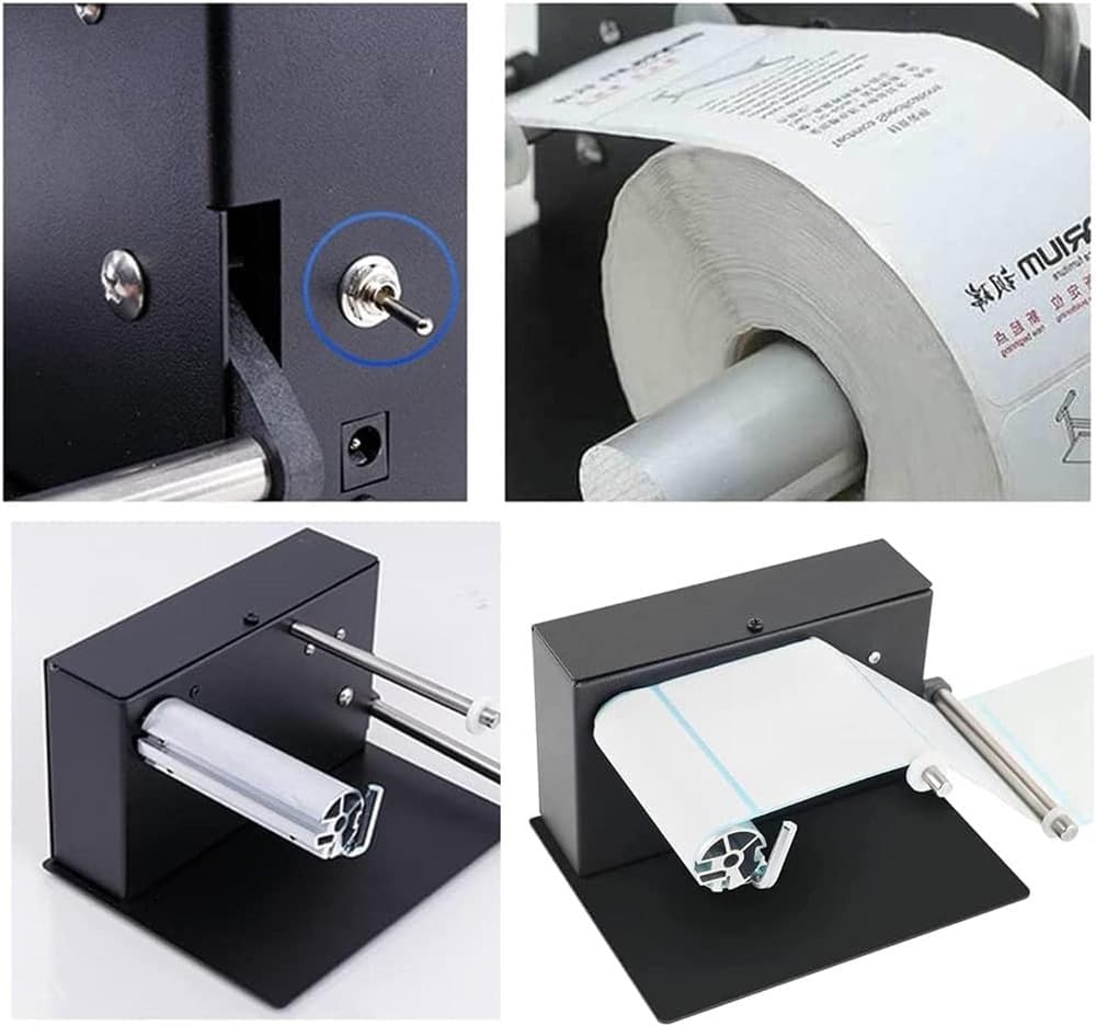 Automatic Label Rewinder Width, Label Holders, 110mm Diameter 180mm Automatic Label Rewinder, for Barcode Printer Labels Labelling Equipment, Synchronized with Printer