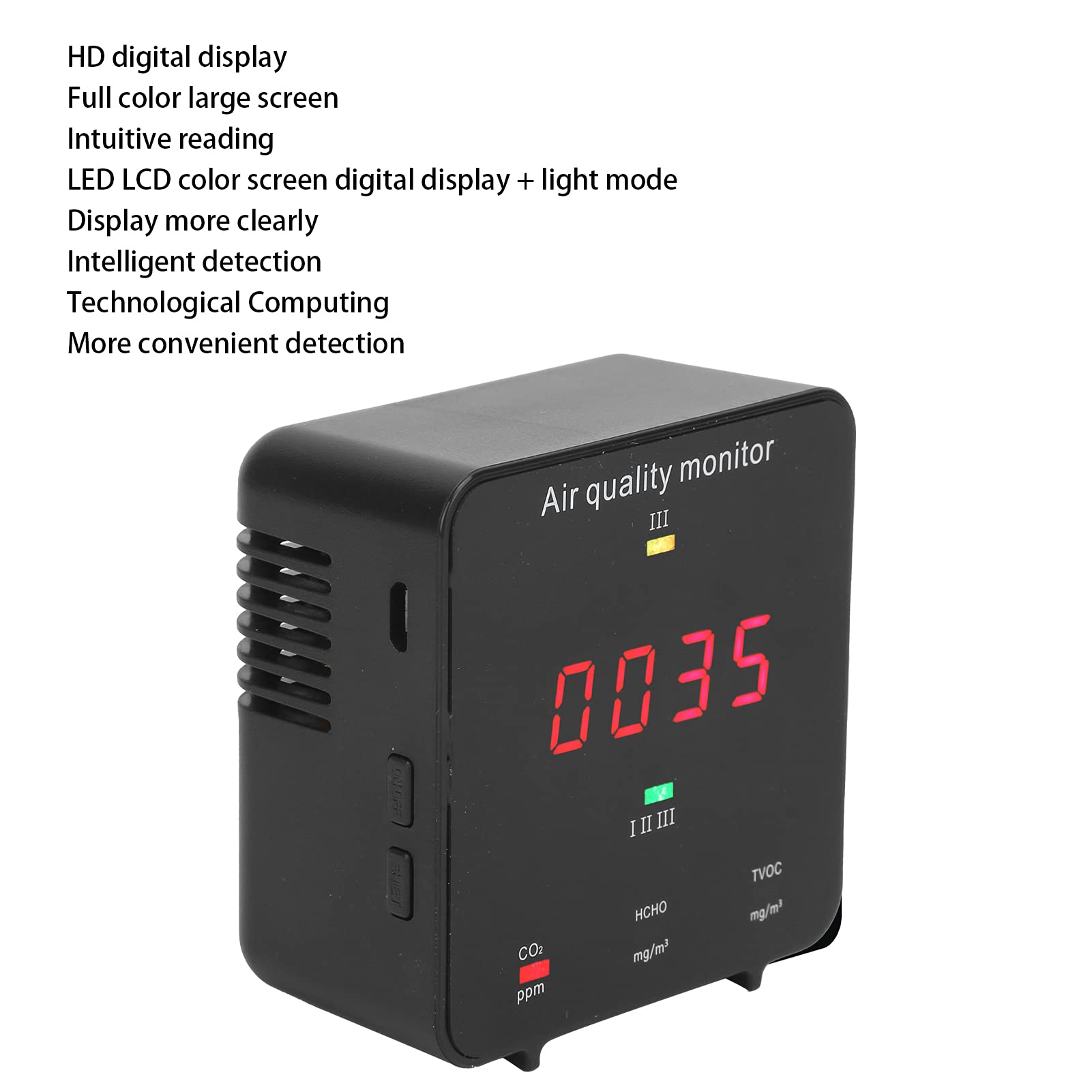 Monitor della qualità 'aria Rilevatore di Formaldeide e Anidride Carbonica Home Office Digitale Vita Sana