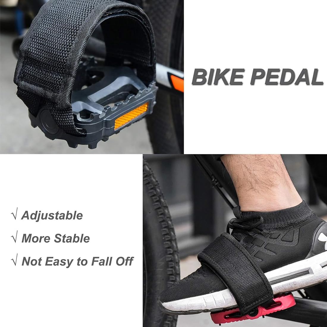 Lot De 4 Sangles Pour Pédales De Vélo Fixie - Anti-dérapantes Et Réglables