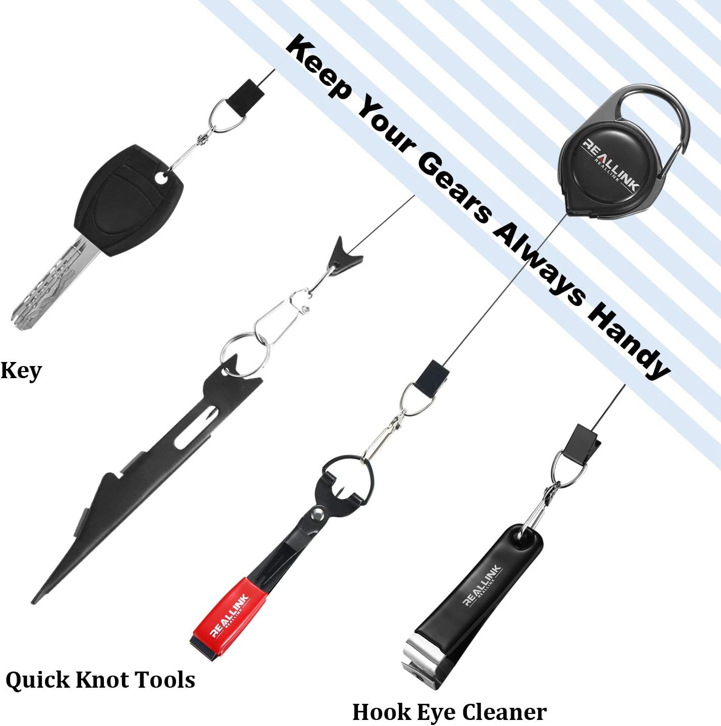 Fishing Equipment Quick Knot Tying Tool and Zinger Retractors 5 in 1 Combo for Fly Fishing Tools Kit Supplies and Accessories Durable 420 Stainless Steel Lanyard Come with Zinger Retractor : Sports & Outdoors