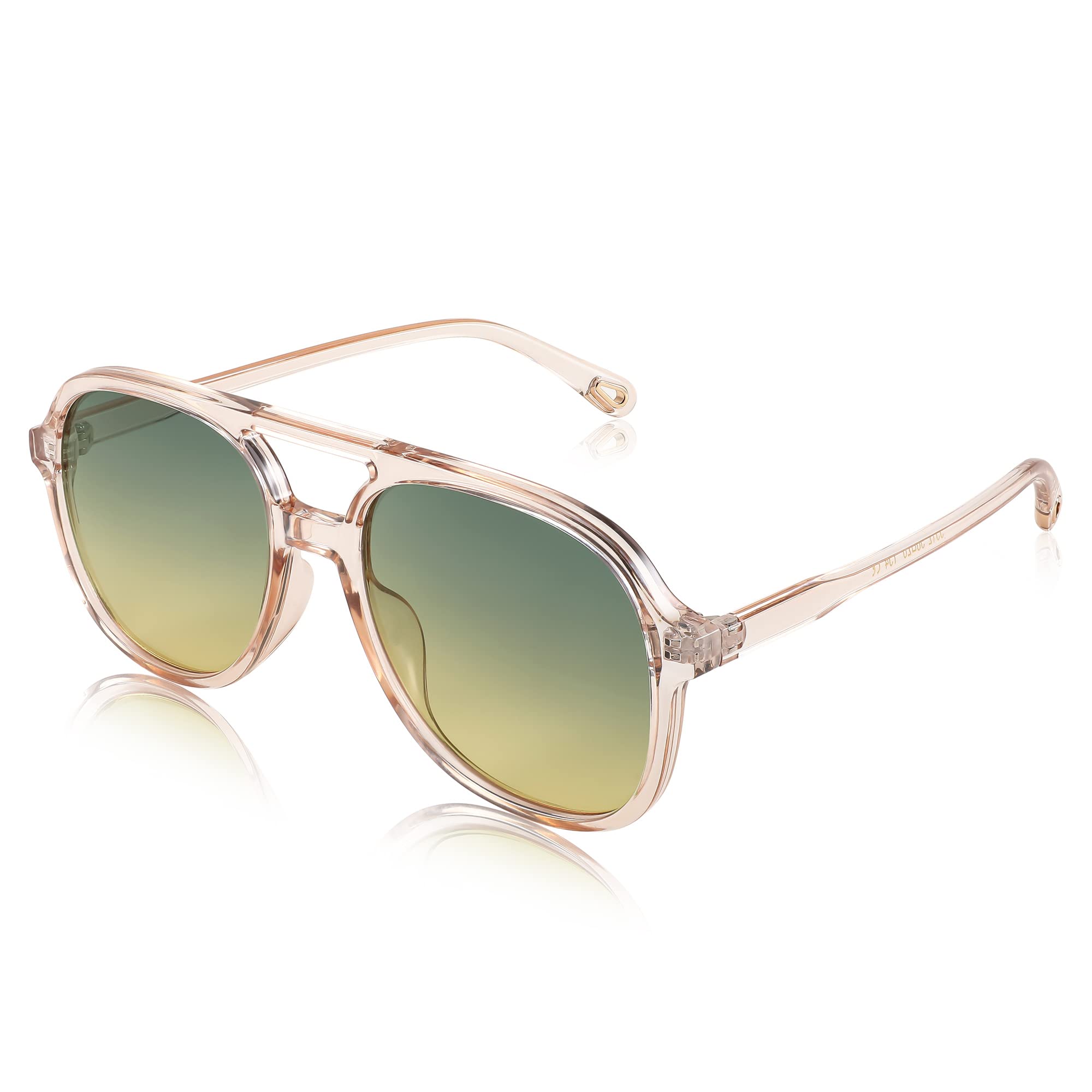 FEISEDYRetro Sunglasses for Women Men Square 70s Classic Double Bridge UV400 Lens Frame Sun Glasses B2394