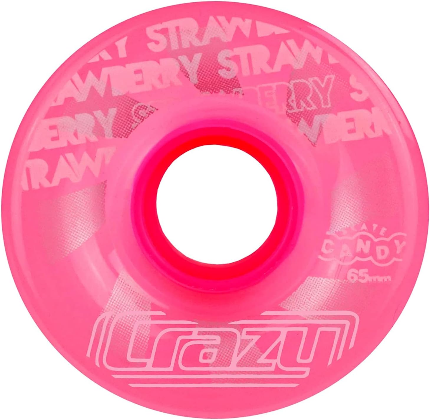 Crazy Skates Wheel Candy Roller Skate Wheels - Outdoor Urethane 78a Wheels for Roller Skates - Set of 4 - Pink [Strawberry]