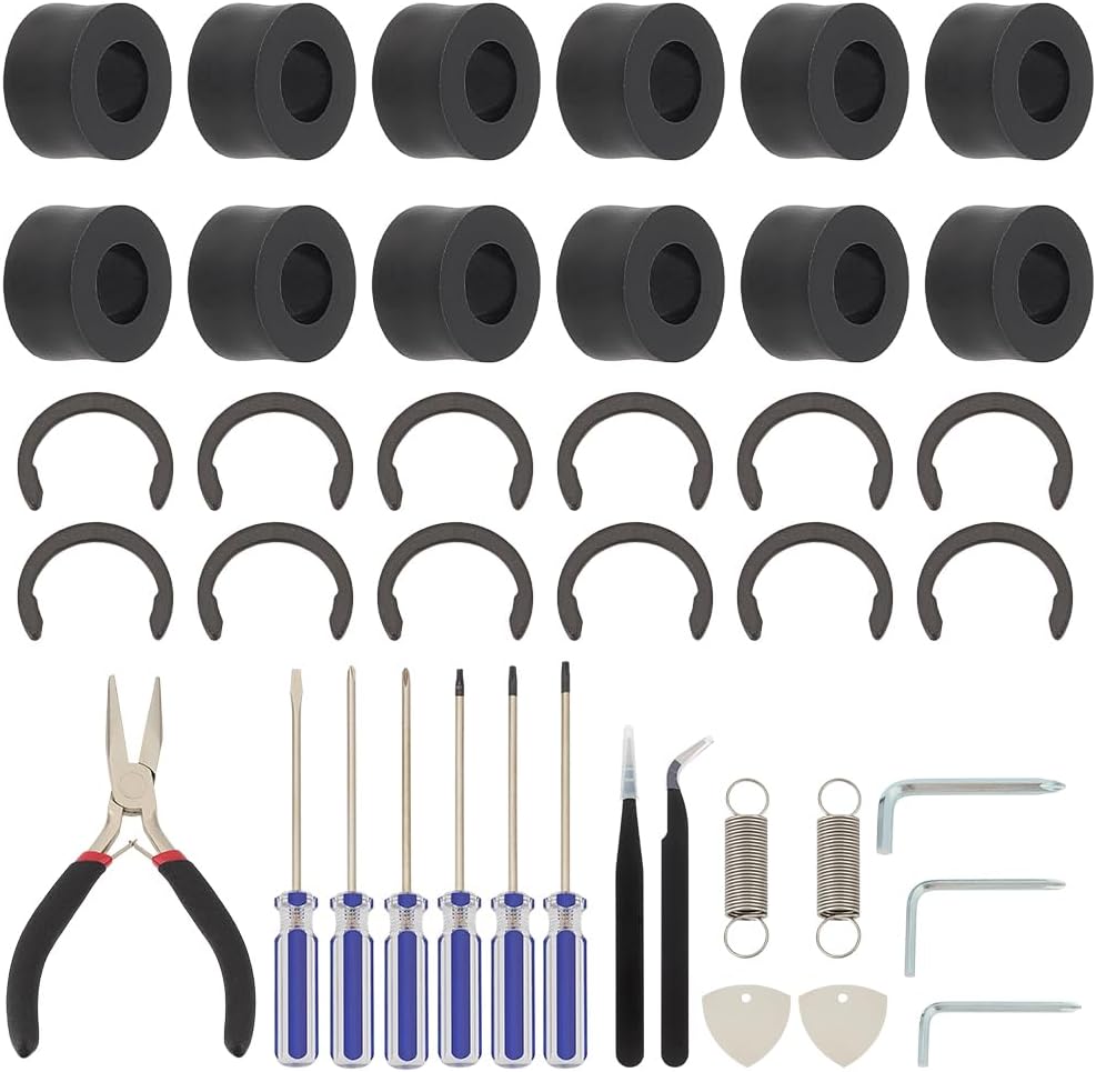 GOMAKERER 1 Set Rubber Roller Replacement for Cricut Maker/Maker 3, Include 15 Rubber Roller and 15 Retaining Clip Rings Compatible with Machine with Repair Parts, Keep Rollers from Moving