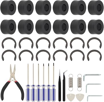 GOMAKERER 1 Set Rubber Roller Replacement for Cricut Maker/Maker 3, Include 15 Rubber Roller and 15 Retaining Clip Rings Compatible with Machine with Repair Parts, Keep Rollers from Moving