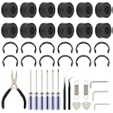 GOMAKERER 1 Set Rubber Roller Replacement for Cricut Maker/Maker 3, Include 15 Rubber Roller and 15 Retaining Clip Rings Compatible with Machine with Repair Parts, Keep Rollers from Moving