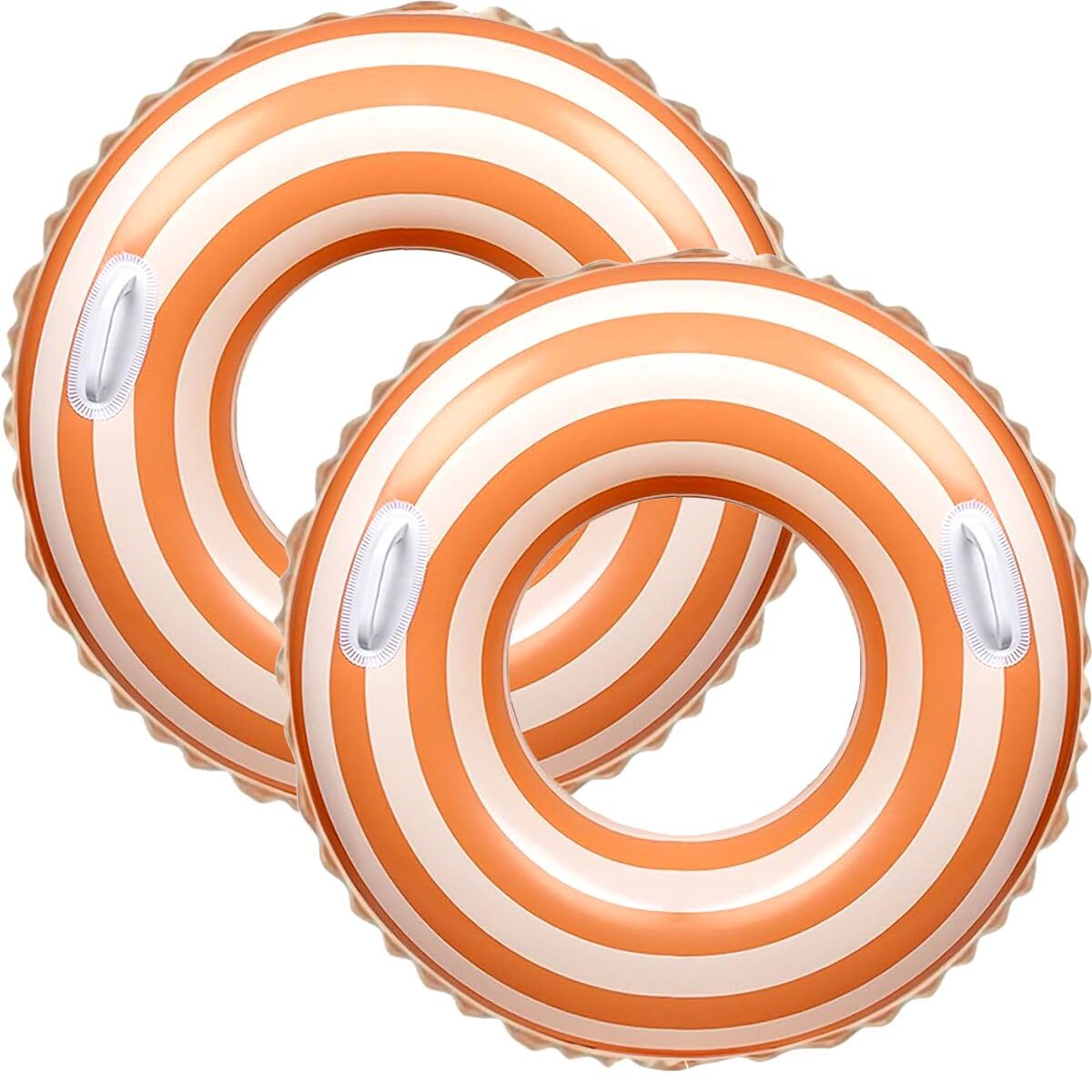 Photo 1 of WeddPtyFr 42" Striped Pool Float Tube with Handles - Extra Large Orange