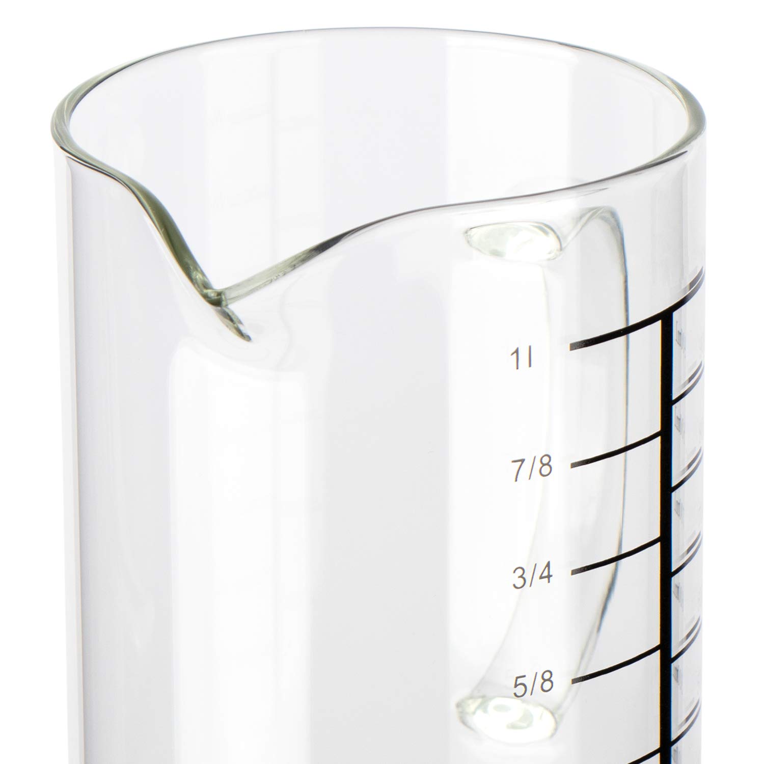 com-four® 3x jarra medidora de vidrio 1 litro, resistente al calor | asa y boquilla para cocina y repostería