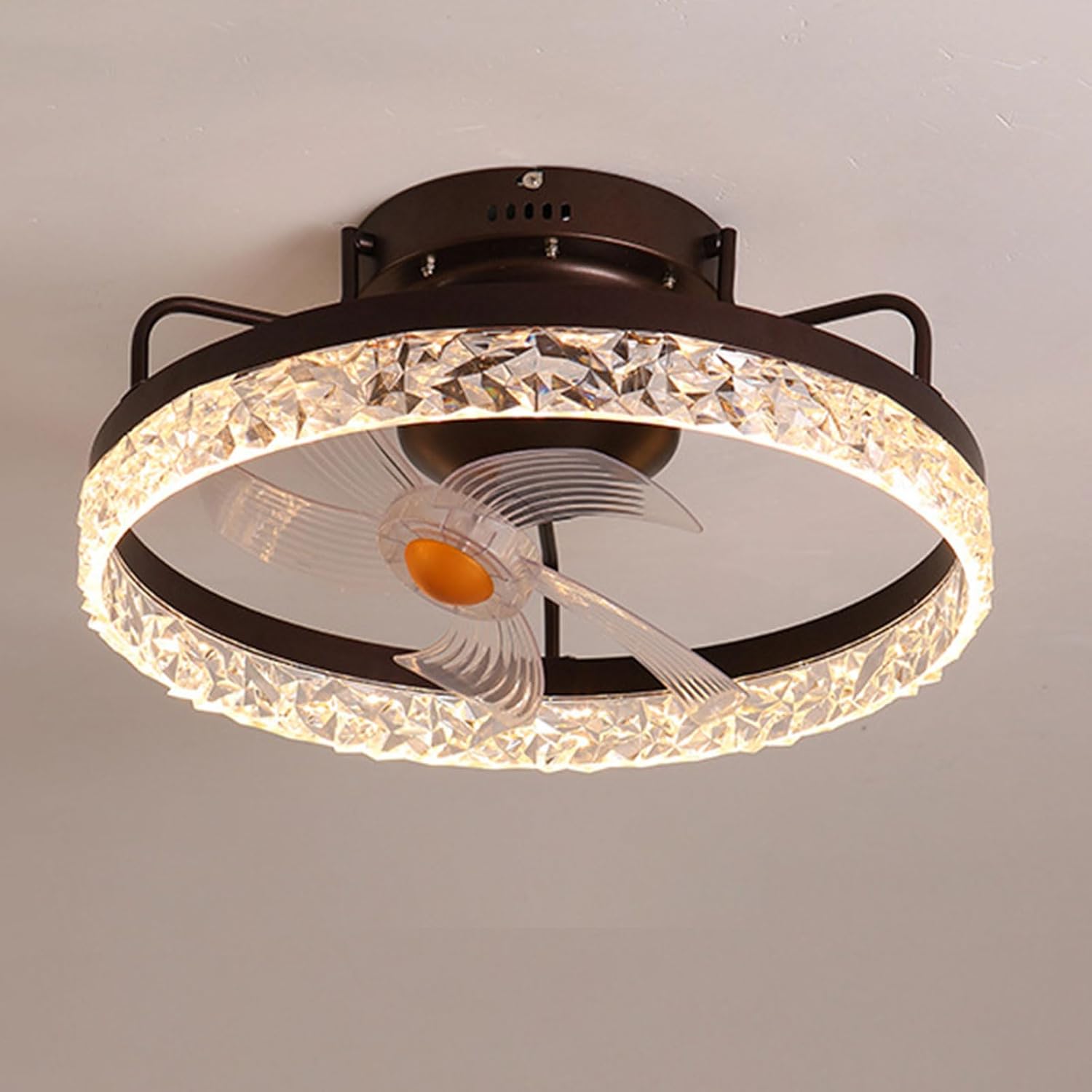 360° Rotating Ceiling Fans with Light Modern Remote Ceiling Fan Light 6 Speeds Timing Mute Fan Light 30W LED Colse to Ceiling Lights for Bedroom Terrace Dining Room Living Room