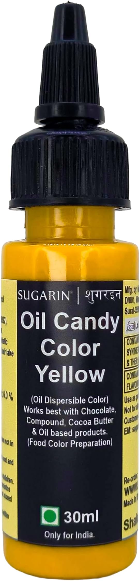 SUGARIN Oil Candy Color for Chocolates, Compound, Buttercream & Ganache 30ml YELLOW