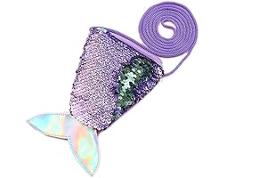 Mini Crossbody Messenger Bag for Kids with Mermaid Sequin Detail