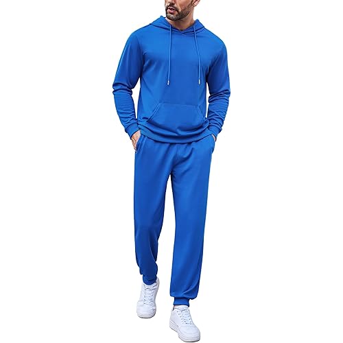 COOFANDY Men's Tracksuit 2 Pieces Long Sleeve Sets Casual Hooded Sweatsuits Jogging Suits