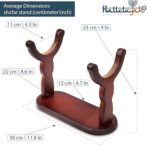 Miniatura 7 de Shofar de cuerno Kudu de 35"-39" de Israel con soporte decorado por HalelluYAH