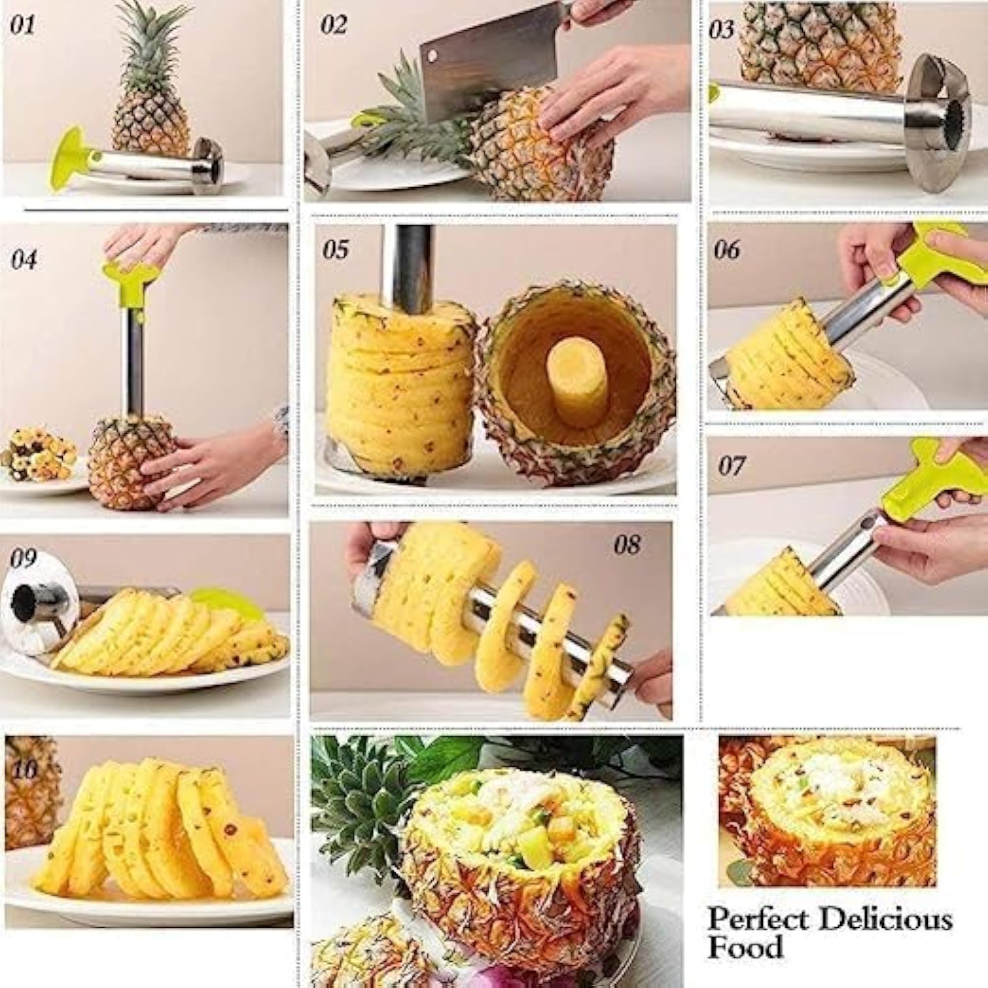 Durable Pineapple Cutter and Corer Tool with Upgraded Sharp Teeth