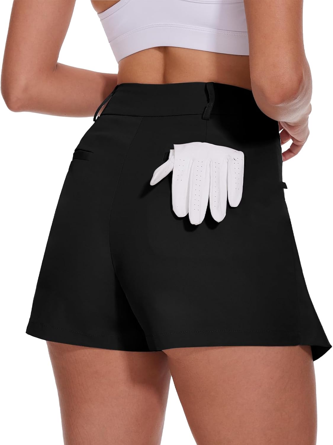 Soneven Women's Golf Skorts Skirts 15'' High Waisted Golf Shorts Athletic Tennis Skirt Built-in Shorts with Pockets