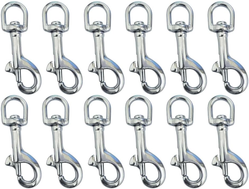 12Pcs Swivel Eye Bolt Snap Hook 84mm, 316 Stainless Steel, Fit for Fishing Boat Canoe Accessories,Flagpole,Pet Leash, Key Chain - (Color: 12Pcs)