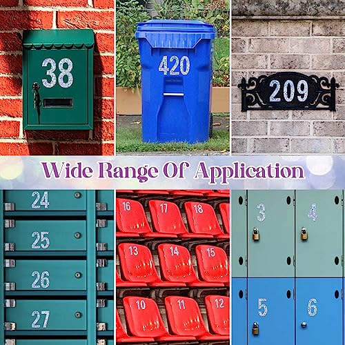 Reflective Mailbox Numbers Sticker - Holographic Vinyl Glitter Numbers for Mailbox 60Pcs 3 Inch Self Adhesive Waterproof Mailbox Number for Outside, Door, Garbage Bins, Address Number (Laser) - Thumbnail 3