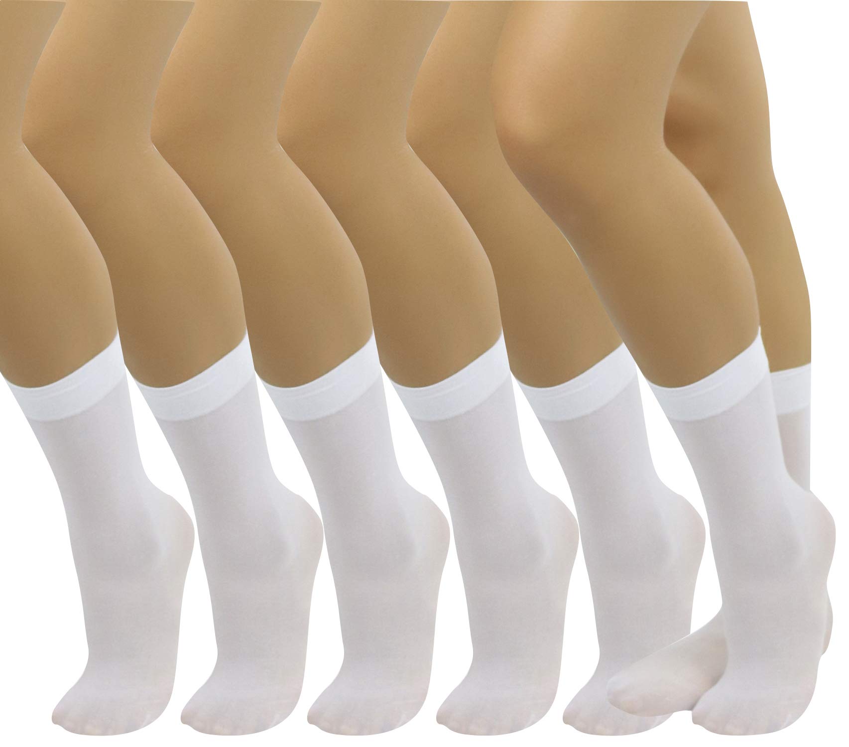 ToBeInStyle Womens Pack of 6 Trouser Solid Print Anklet Socks