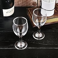 Vista 3 de ALTURA 14.2 cm 120ML 4 onzas - Juego de 12 copas de vino tinto pequeñas clásicas rojas. Vaso de vidrio blanco transparente sin plomo duradero