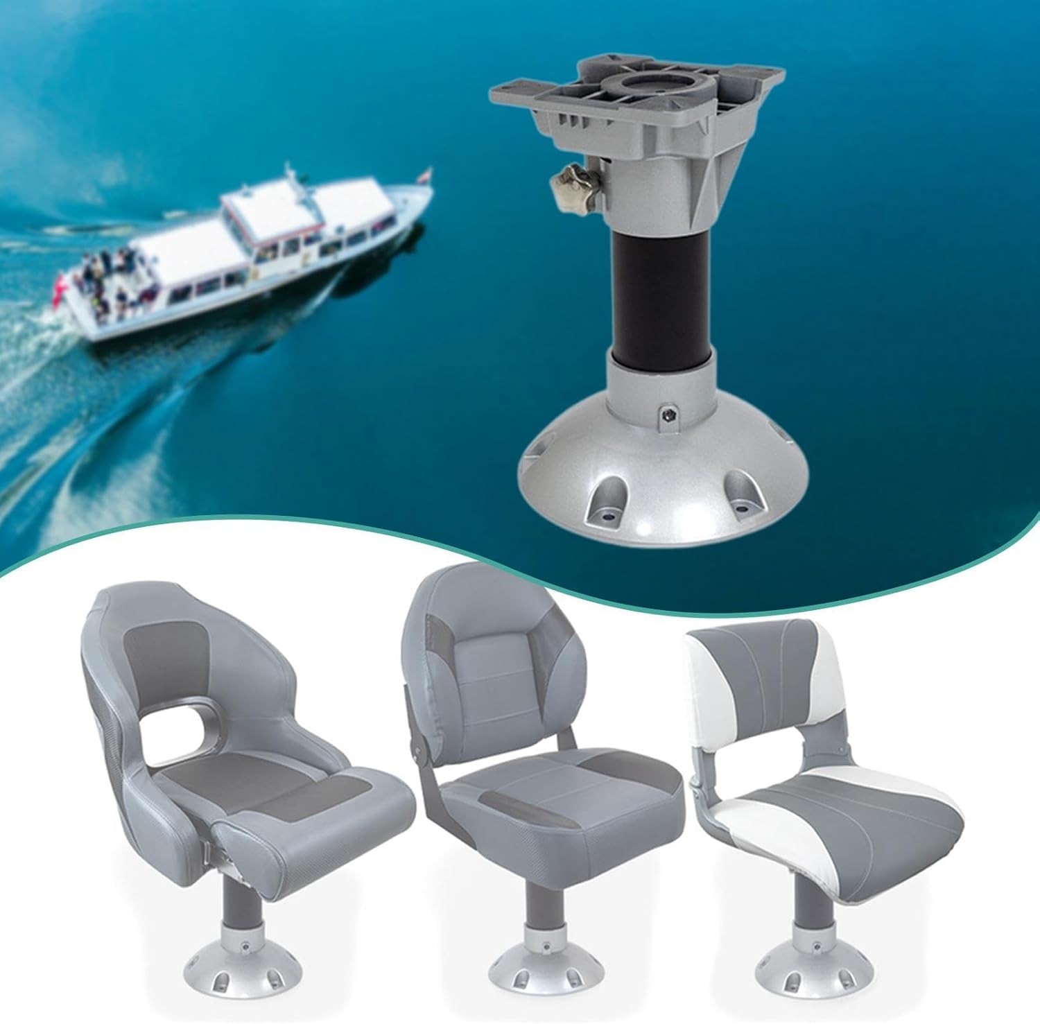 Boat Seat Swivel Base,Chair Accessories,Pedestal,Replacement Part Aluminum Alloy Bar Stool Replacement Mount Swivel Bracket