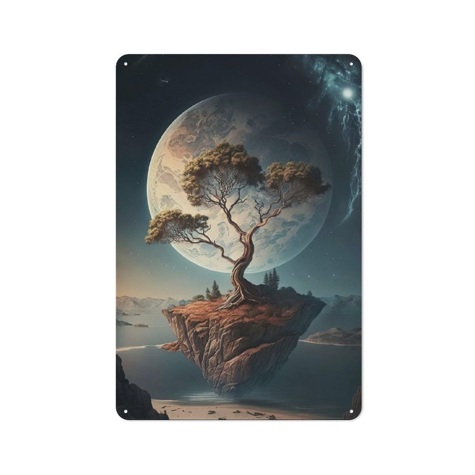 Junmoney Fantasy Space Of Tree Retro Printed Metal Sign 30X20cm For Living Room Wall, Wall Decor For People Reorganising Living Room