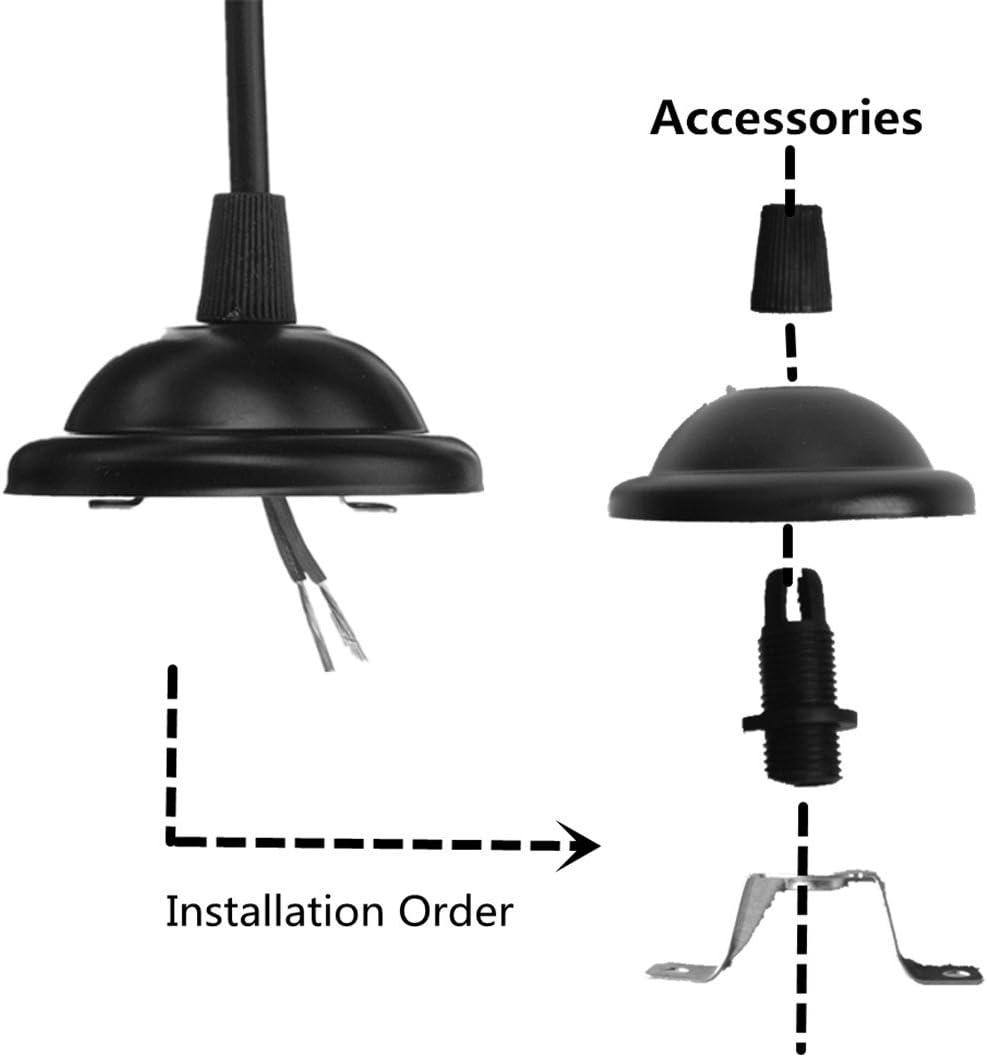 4-Pack Pendant Light Cord, HESSION Industrial Edison Pendant Light Kit, Vintage Style One-Light E26 Lamp Socket, Adjustable Black Wire Mini Pendant Light Fixture (Copper)