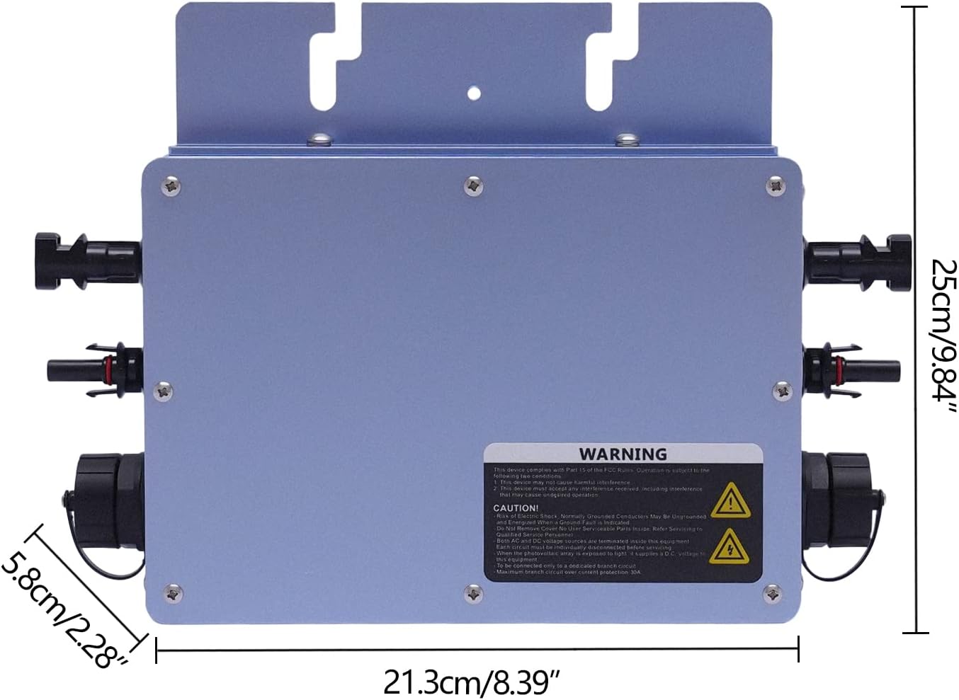 600W Solar Micro Inverter - IP65 Waterproof Grid Tie Power Inverters with LCD Display DC to AC Inverter for 30V/36V Solar Panel 36V Batteries | Aluminum Alloy, Blue