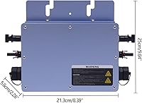 Vista 8 de Inversor solar, inversor de aleación de aluminio de 600 W, inversor de rejilla con pantalla LCD, kit de inversor solar para paneles solares de 30 V