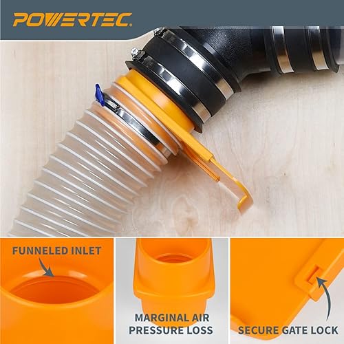 Miniatura 10 de POWERTEC 70294-P4 - Puerta de ráfaga integrada de 2-12 pulgadas, resistente a obstrucciones, ajuste de plástico ABS cónico antihuecos para sistemas