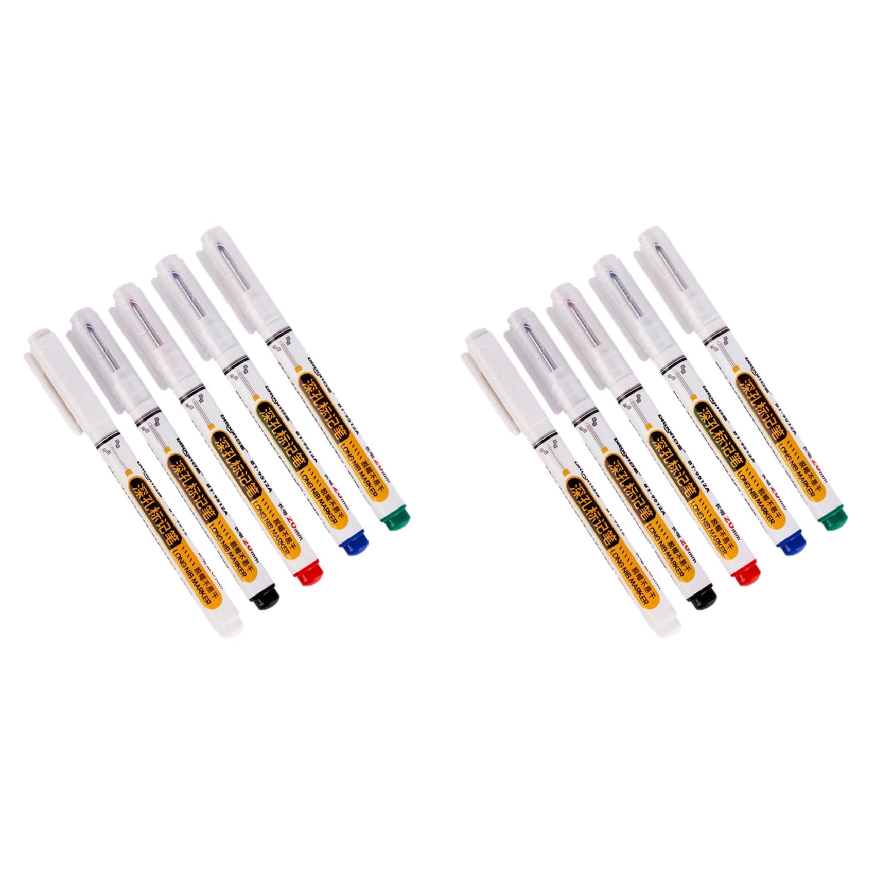 Kueohse 10Pcs Deep Hole Long Nib-Head Marker For Metal Perforating Pen Waterproof Woodworking Decoration Multi-Purpose