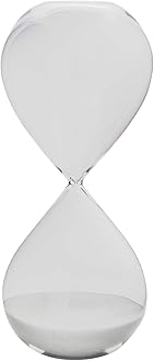 Nicola Spring60-Minute Sand Timer Hourglass - Clear Glass Decorative Kitchen Countdown Clock with White Sand - Timer for Cooking, Baking, Office Timing