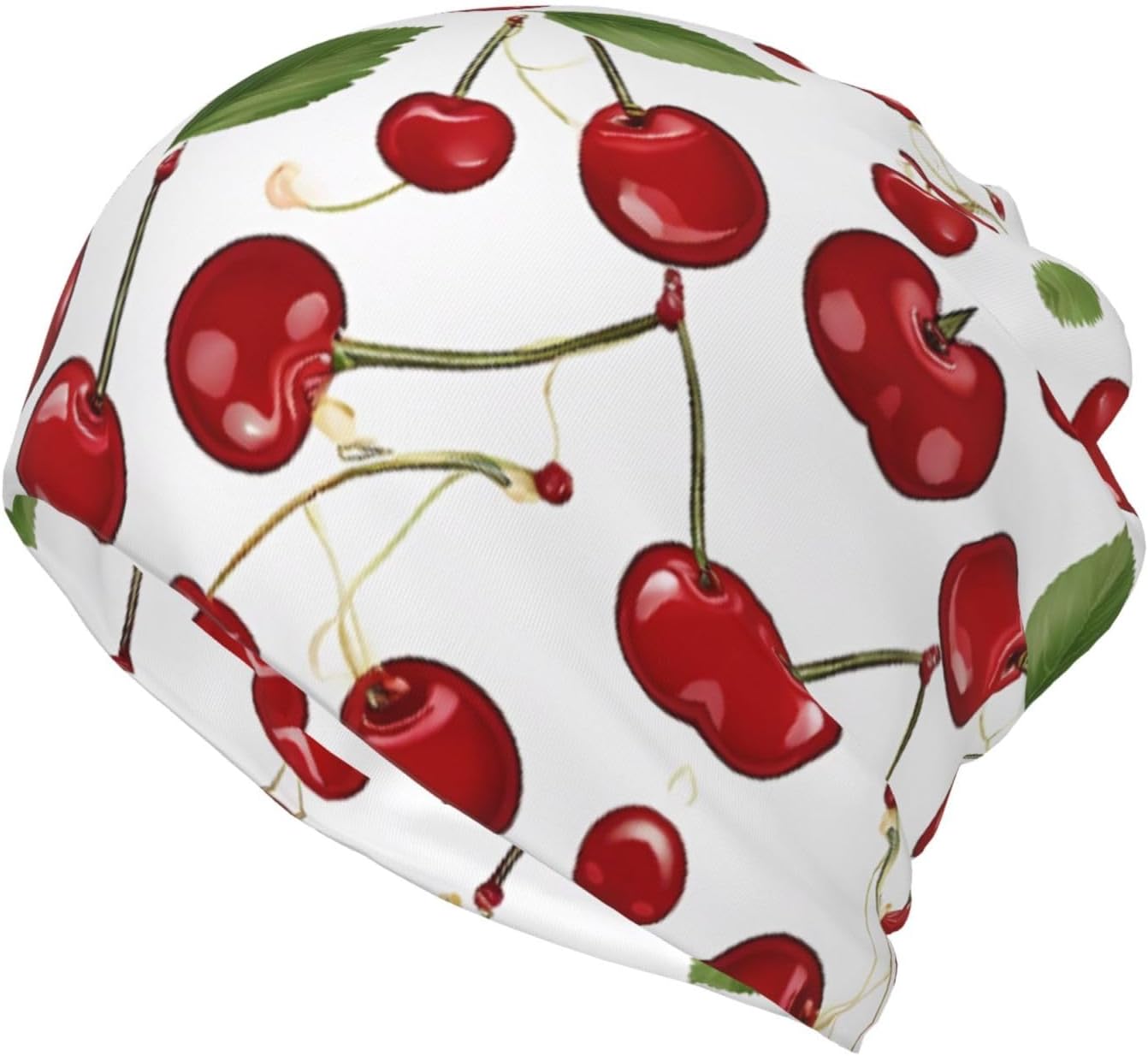 (Red Cherries) Multi-Functional Convertible Brimless Hat for Daily Outdoor Travel Use -