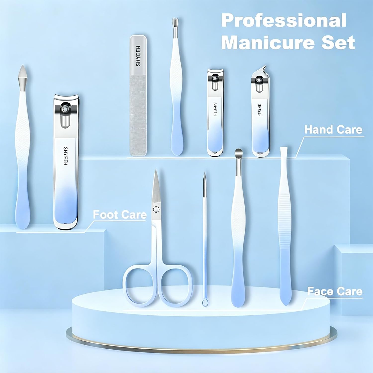 Manicure Set, 10 pcs High-Carbon Steel Nail Clippers Set, Portable Mini Manicure and Pedicure Kit, Travel Grooming Nail Kit with Leather Bag for Men and Women image 4