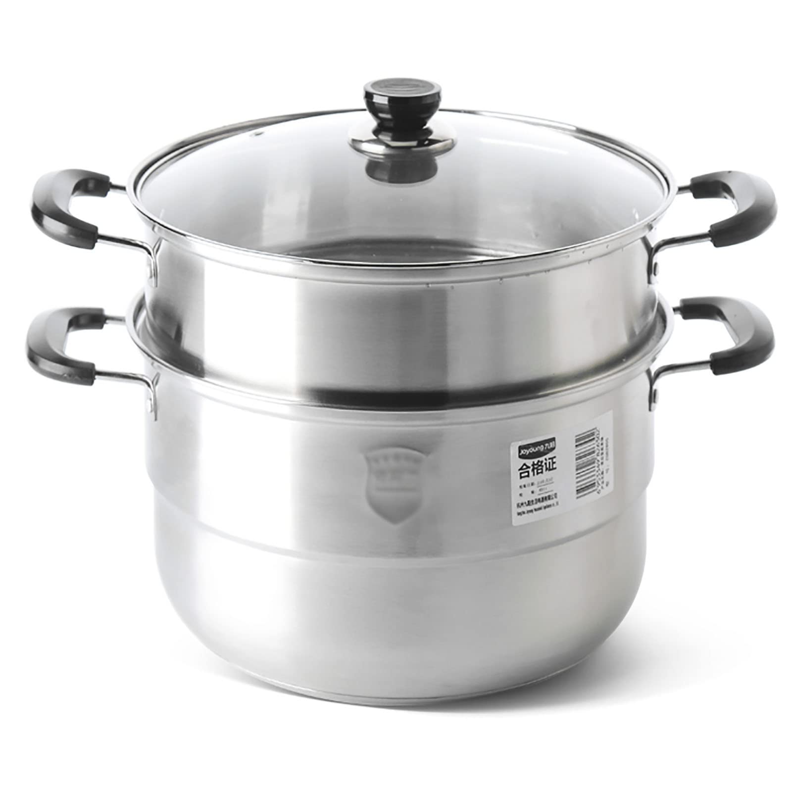 Garnek do gotowania na parze ze stali nierdzewnej, Kompozyt stalowo-aluminiowy 304, dno garnka 3-warstwowe, bułki na parze, ryby, owoce morza, 28 cm