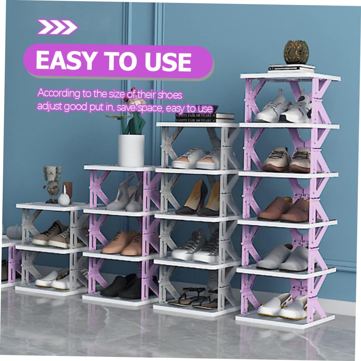 ABOOFAN Shoe Rack Organizer Space-Saving Storage Shelf for Entryway Bathroom and Bedroom Sturdy Design for Sneakers Heels and