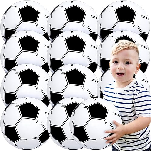 Pelotas de playa de fútbol para niños paquete de 12 pelotas inflables de playa a granel para piscina hawaiana tropical  16 pulgadas temática de