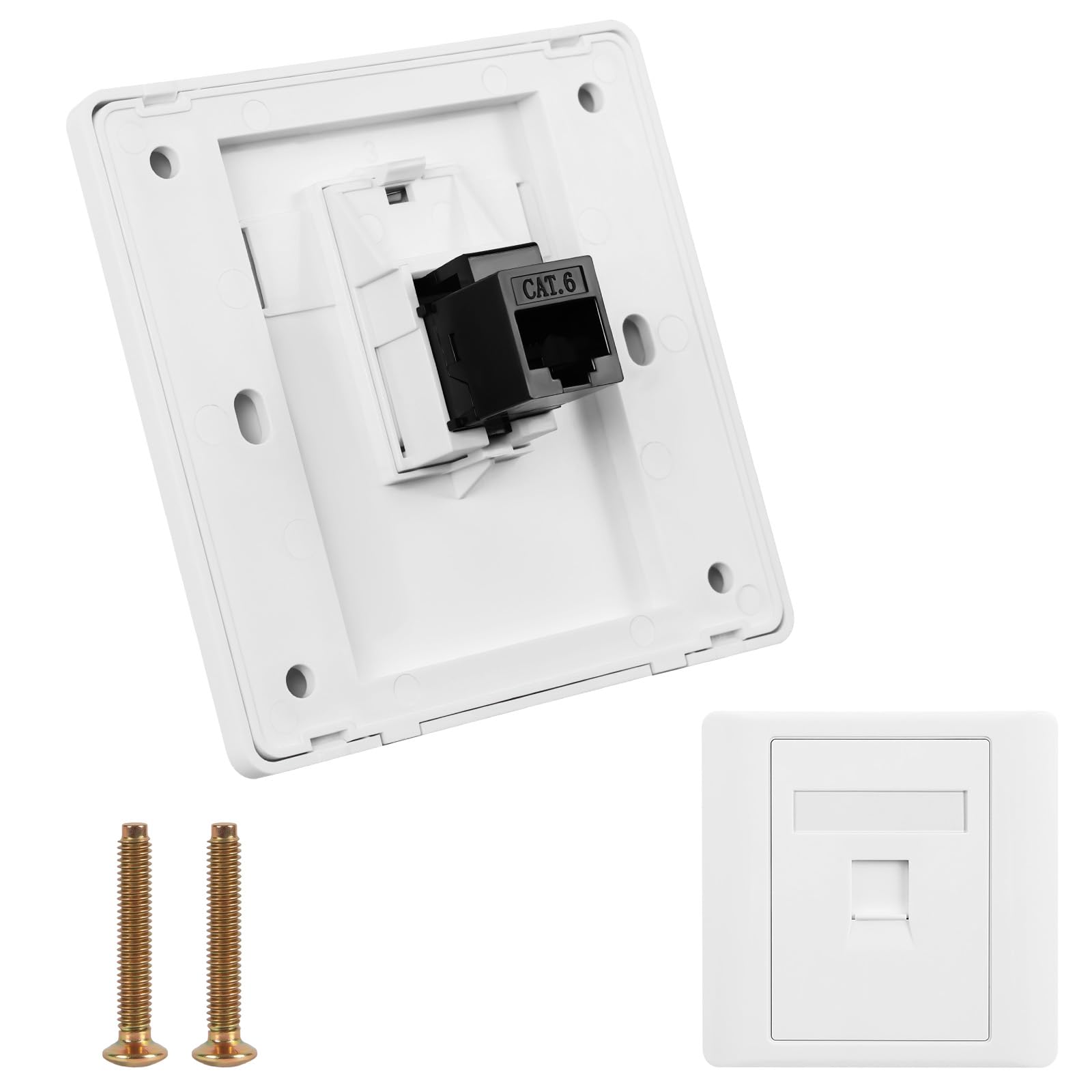 OFFCUP CAT6 Universal Network Socket 1 Port LAN Socket STP Fully Shielded RJ45 Module Gigabit Ethernet Network Keystone Socket Socket Flush-Mounted or Flush-Mounted-image-36