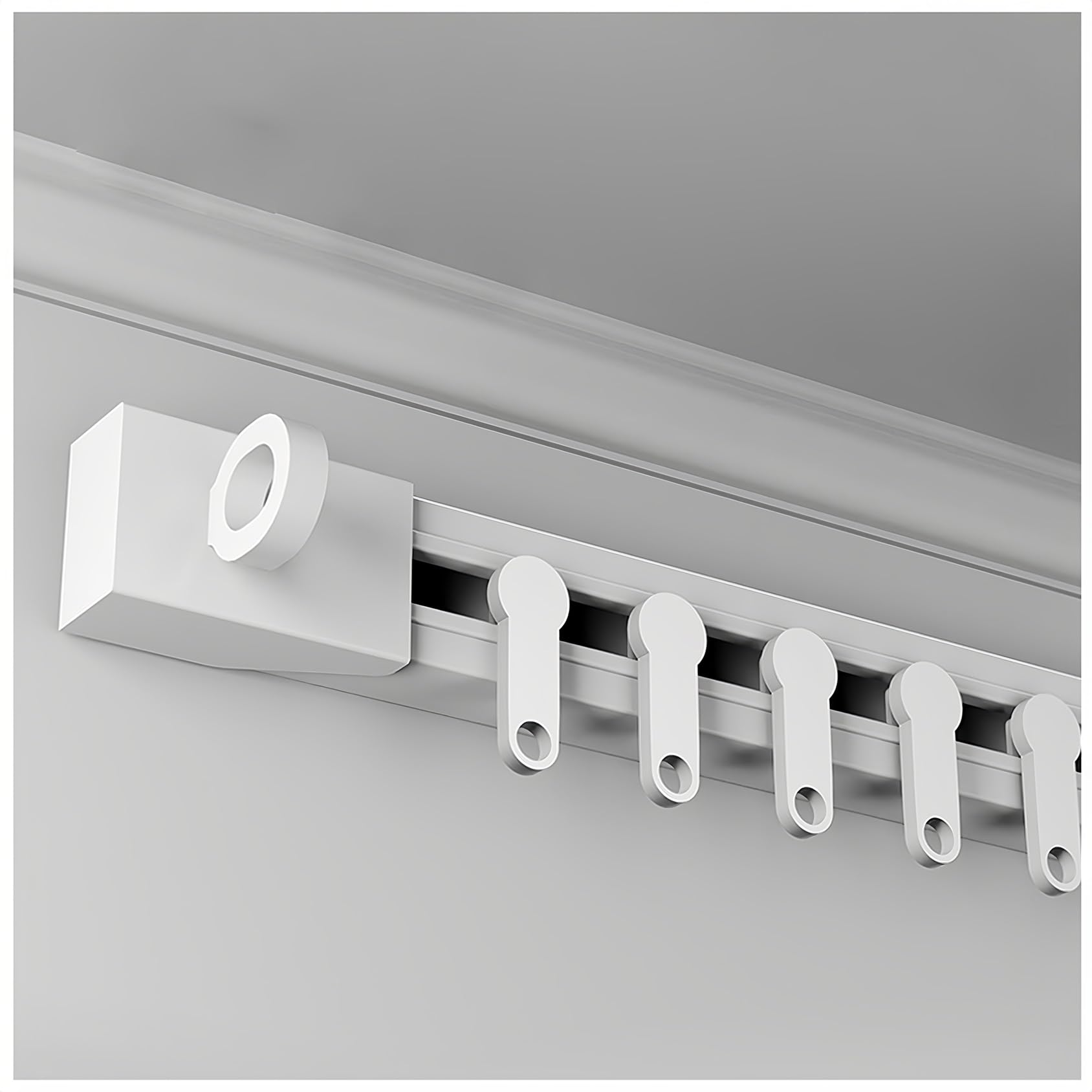 CMJYMX Self Adhesive Curtain Track For Ceiling Or Wall Mounting, Ceiling Track For Curtains, For Window Room Divider, Wall Divider Curtain, RV Curtain Track, No Drill(Wall,15.7FT/480CM)