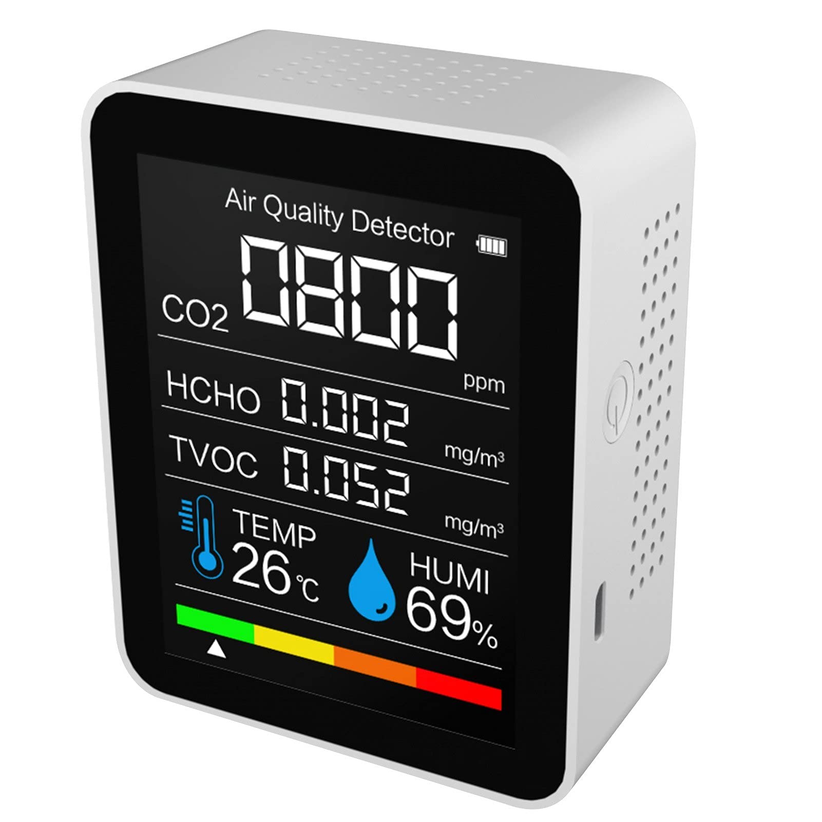 Fokat Carbon Dioxide Detector Temperature/Humidity Air Quality Monitor Digital CO2 Meter Formaldehyde Detector Air Analyzer for CO2/HCHO/TVOC Accurate Tester Kit (B098WJ8HSW) Amazon Price History, Amazon Price Tracker