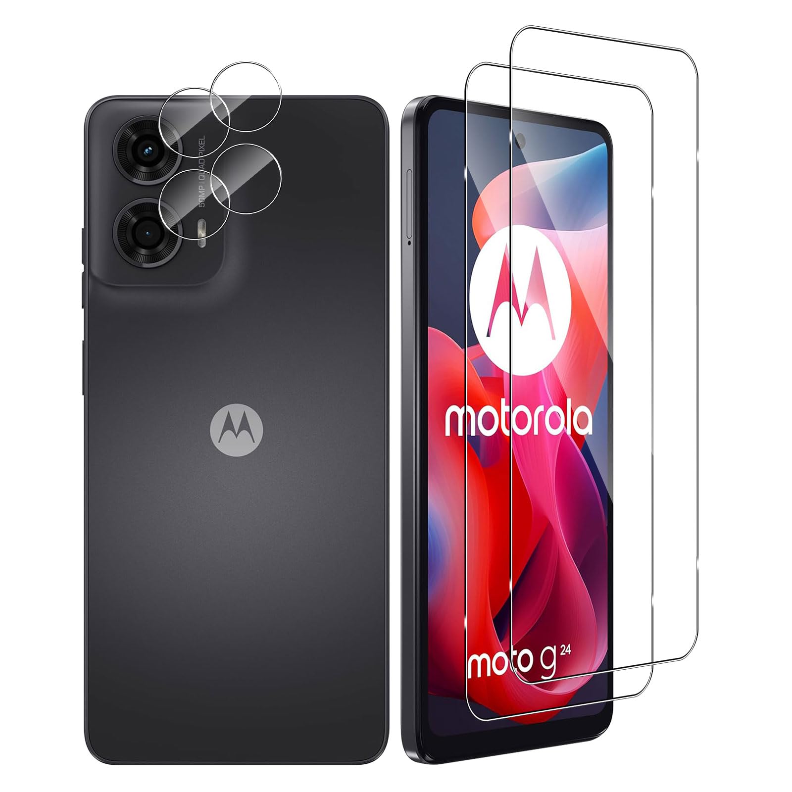 2+2 Verre Trempé Pour Motorola Moto G24 / G04 / G04S / E14