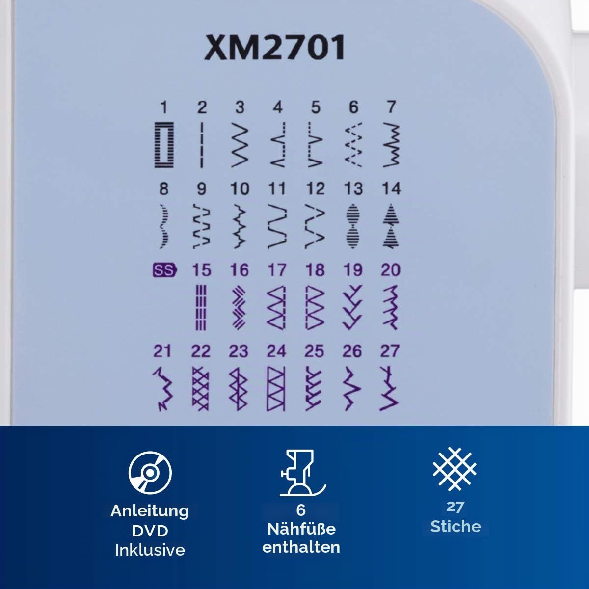 Brother XM2701S (Exklusive Edition) Nähmaschine mit 27 Nähprogramme, Freiarm, Elektrische Nähmaschinen, Jeans Nähen, Automatischer Einfädler