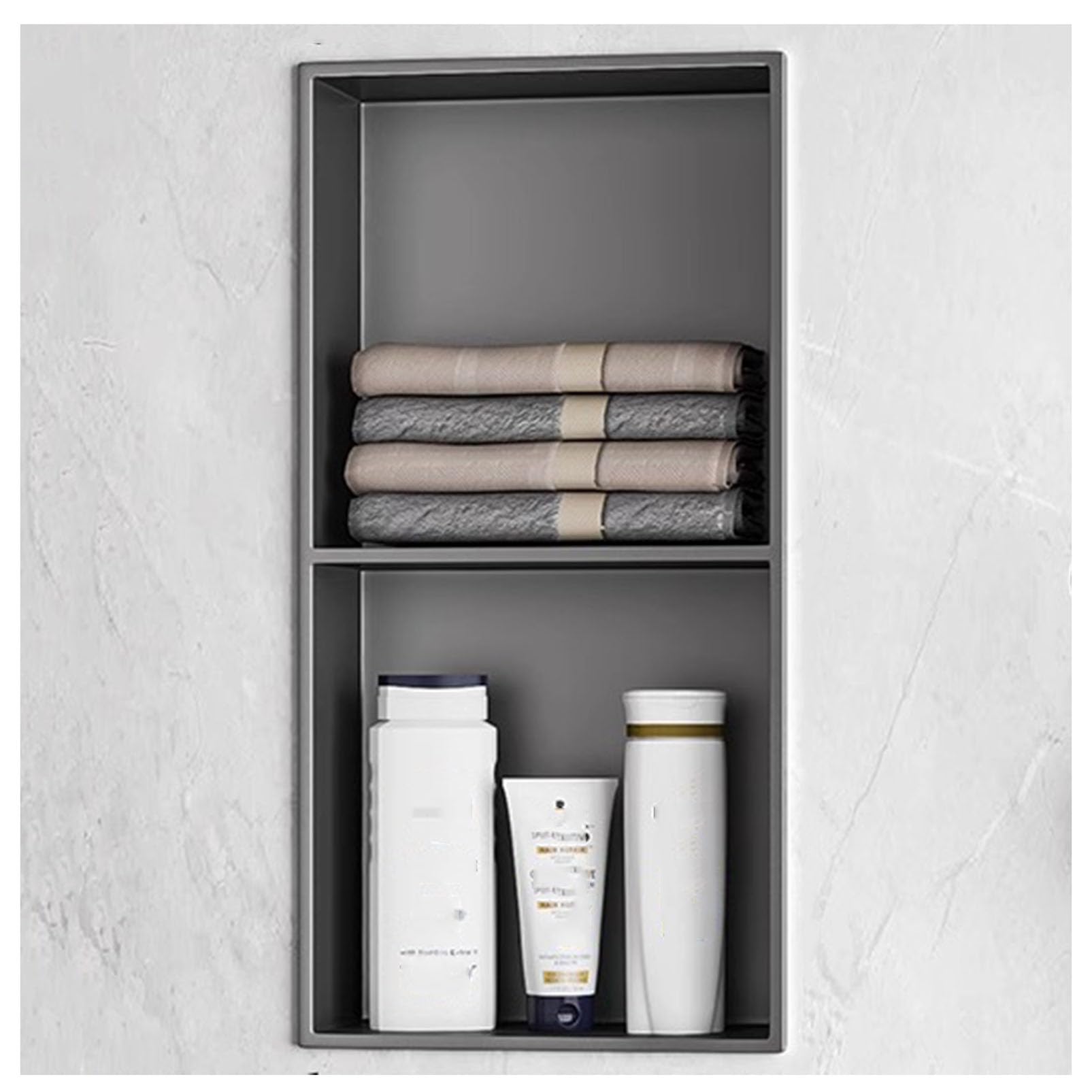 Stainless Steel Recessed Bathroom Niche Waterproof Shower Storage Shelf Wall-Inserted Niches Box Medicine Cabinet Shower Caddy for Bedroom