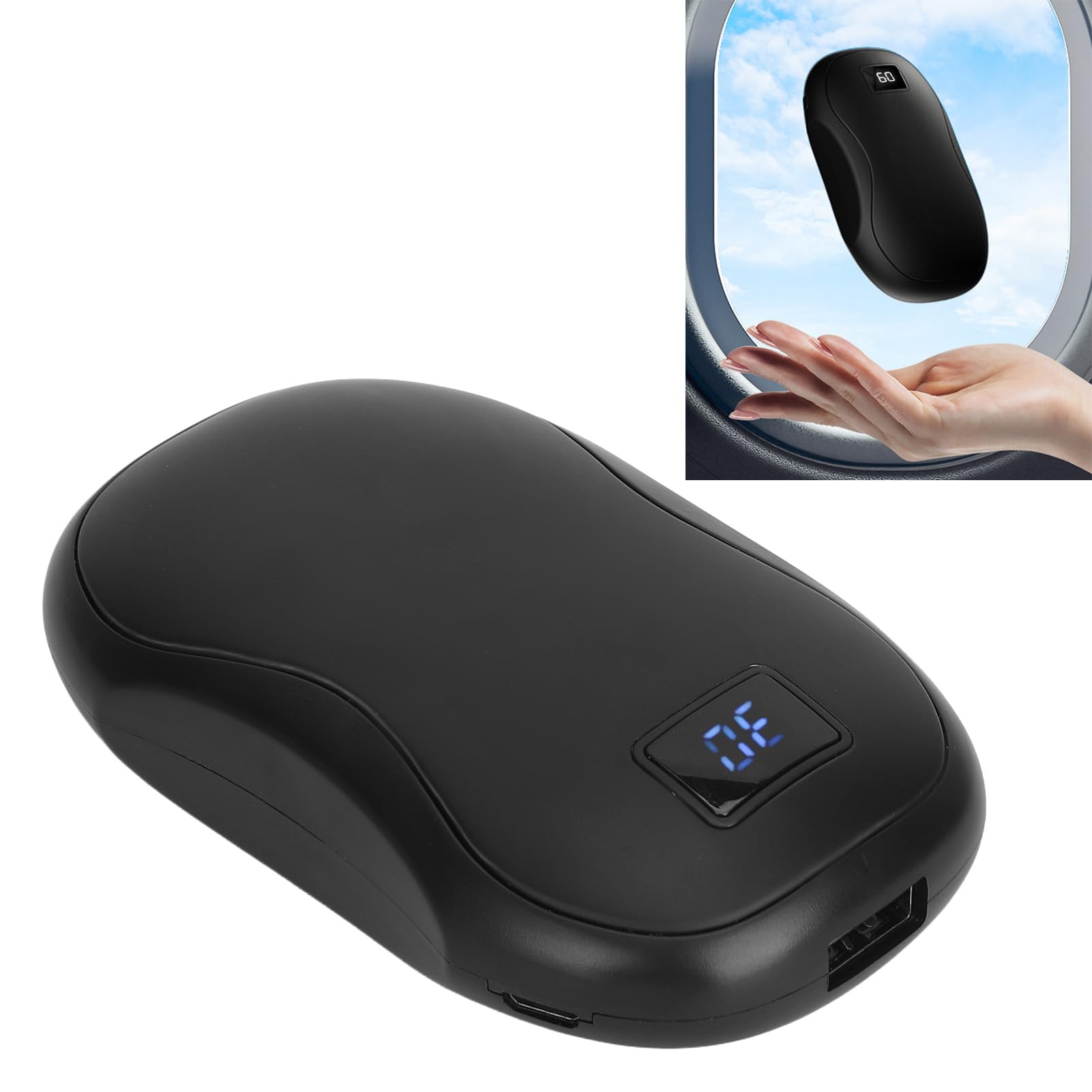 Chauffe-Mains USB Portable, Format de Poche, Chauffage Rapide, réglable, 3 Vitesses, numérique, Rechargeable