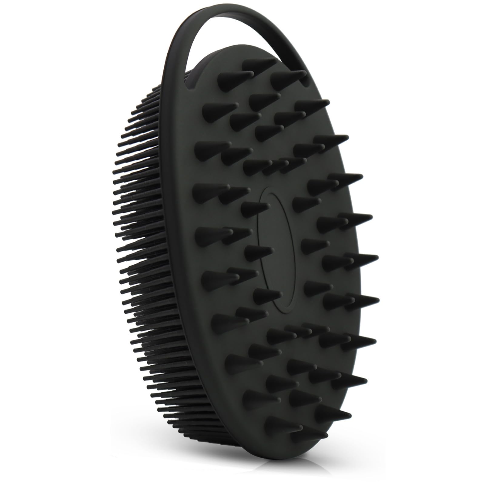 WETANG Upgrade Body Scrubber and Hair Shampoo Brush, All in One, Premium Silicone Loofah, Exfoliating Body Brush, Scalp Massager for Women, Men, Pet (1PC Black)
