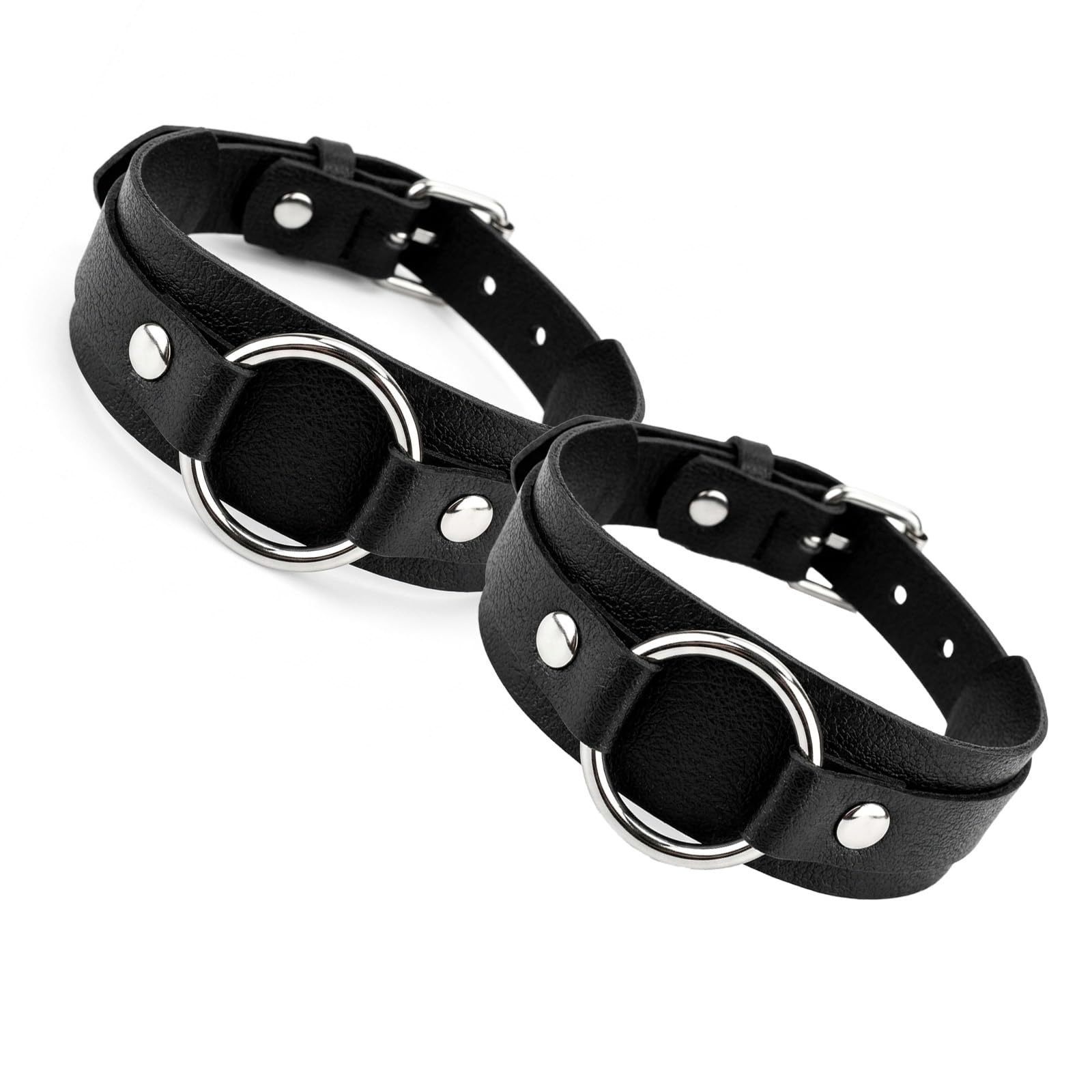 Leather Arm Straps Punk Black Leather Upper Arm Cuff Bracelet Armband – Venga Store main image 2