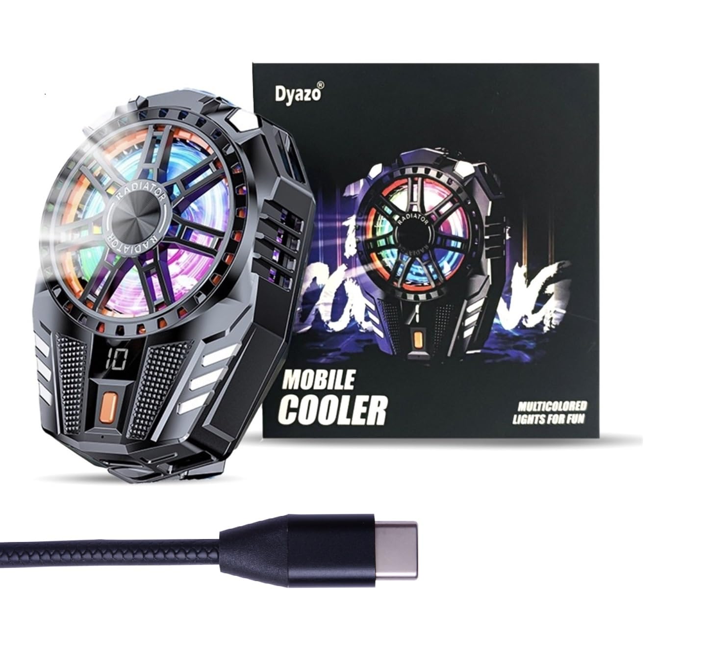 Mobile Cooler | Phone Cooling Fan | Gaming cooler pad | For super-fast Refrigeration Chip & Temperature Display Compatible for Android & iPhones | Black